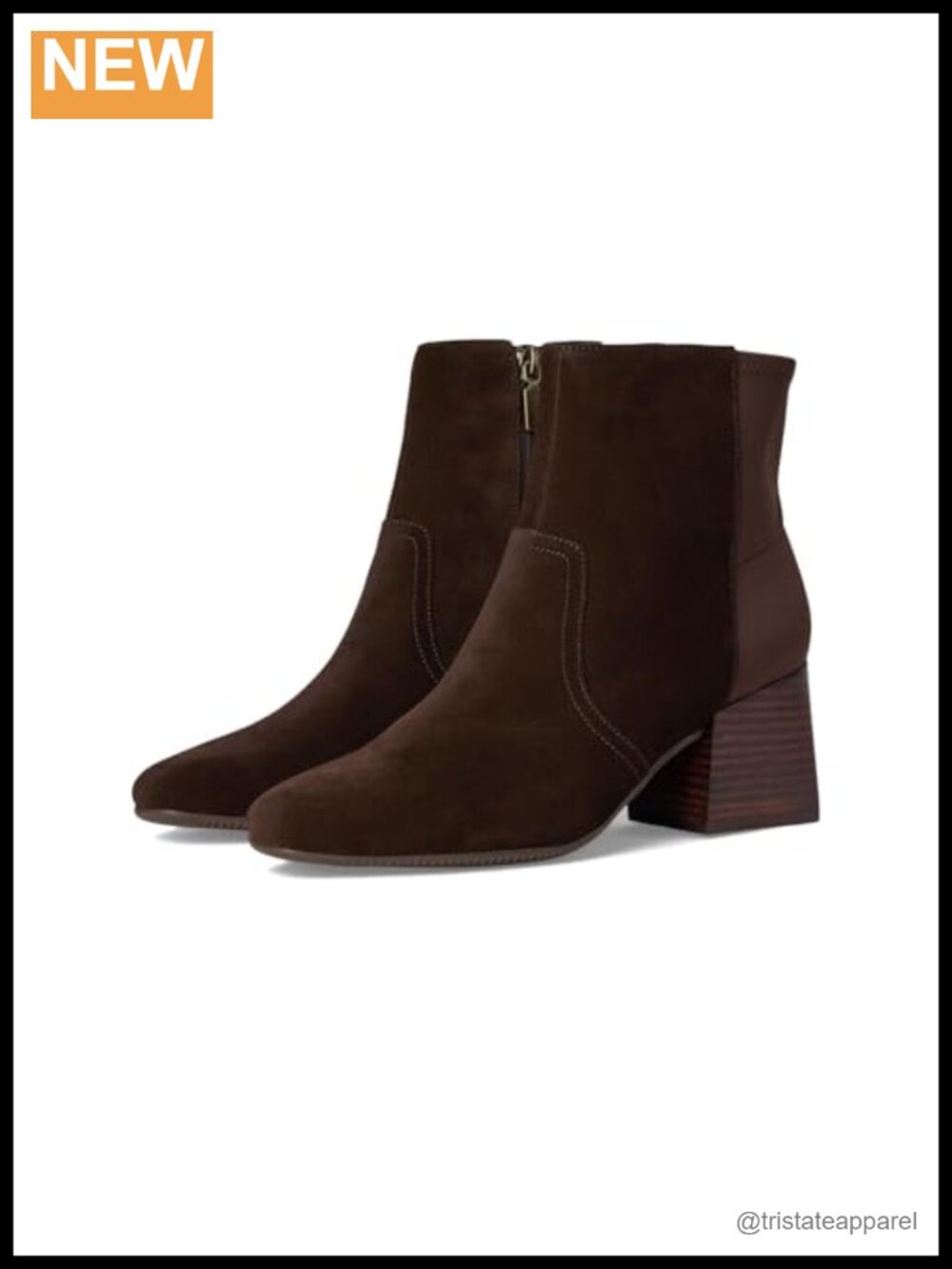 Ankle Bootie Suede Block Heel Pull-On Women's